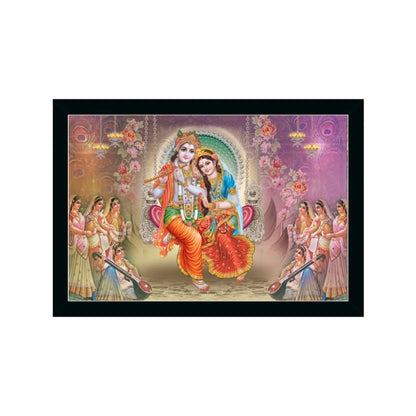 Generic Radha Krishna Painting with Synthetic Photo Frame (Multicolor)