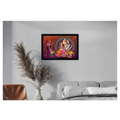 Generic Radha Krishna Painting with Synthetic Photo Frame (Multicolor)