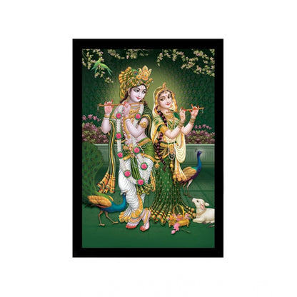 Generic Radha Krishna Painting with Synthetic Photo Frame (Multicolor)