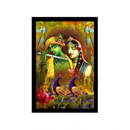 Generic Radha Krishna Painting with Synthetic Photo Frame (Multicolor)