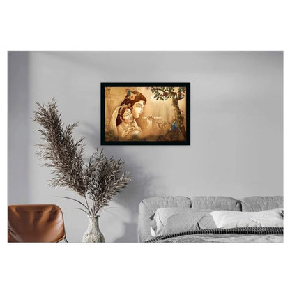 Generic Radha Krishna Painting with Synthetic Photo Frame (Multicolor)
