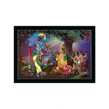 Generic Radha Krishna Painting with Synthetic Photo Frame (Multicolor)