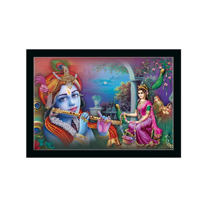 Generic Radha Krishna Painting with Synthetic Photo Frame (Multicolor)