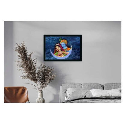 Generic Radha Krishna Painting with Synthetic Photo Frame (Multicolor)