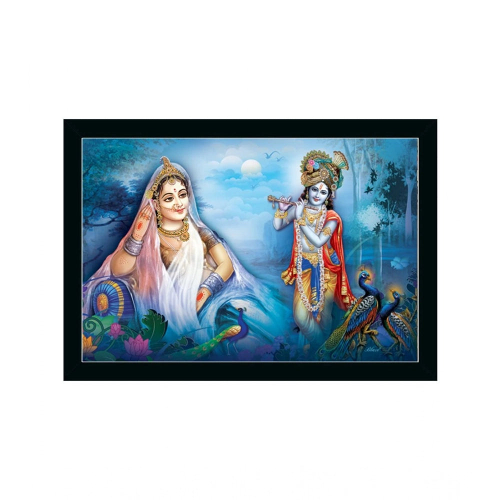 Generic Radha Krishna Painting with Synthetic Photo Frame (Multicolor)