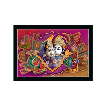 Generic Radha Krishna Painting with Synthetic Photo Frame (Multicolor)