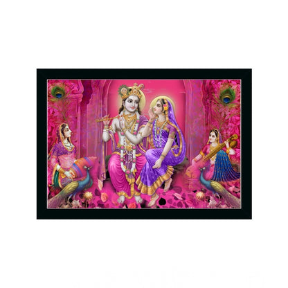 Generic Radha Krishna Painting with Synthetic Photo Frame (Multicolor)