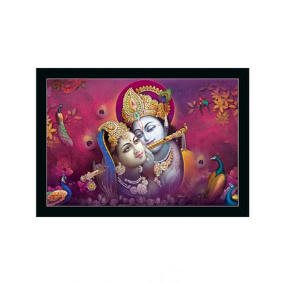 Generic Radha Krishna Painting with Synthetic Photo Frame (Multicolor)