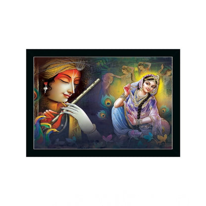 Generic Radha Krishna Painting with Synthetic Photo Frame (Multicolor)