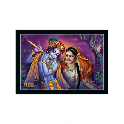 Generic Radha Krishna Painting with Synthetic Photo Frame (Multicolor)