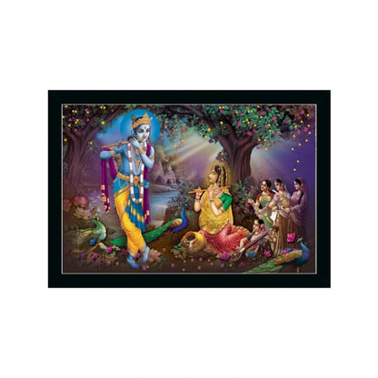 Generic Radha Krishna Painting with Synthetic Photo Frame (Multicolor)