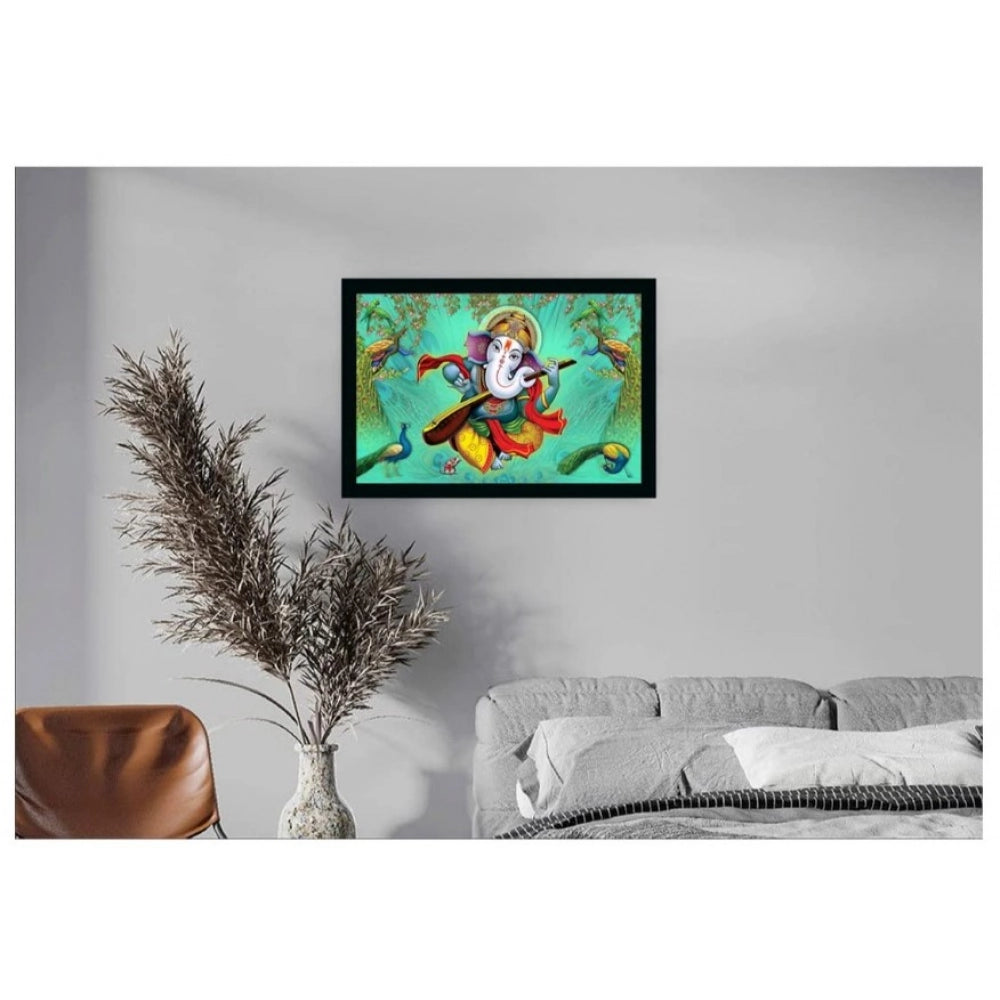 Generic Ganesh Photo with Synthetic Photo Frame (Multicolor)