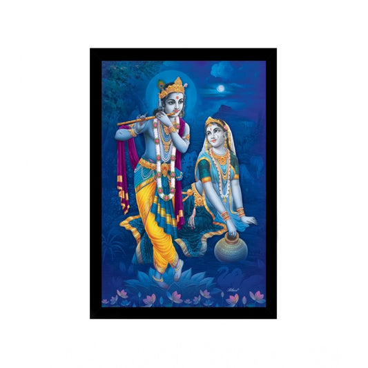 Generic Radha Krishna Painting with Synthetic Photo Frame (Multicolor)