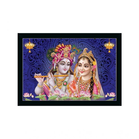 Generic Radha Krishna Painting with Synthetic Photo Frame (Multicolor)
