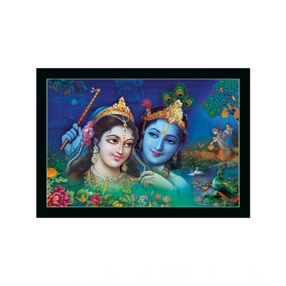 Generic Radha Krishna Painting with Synthetic Photo Frame (Multicolor)