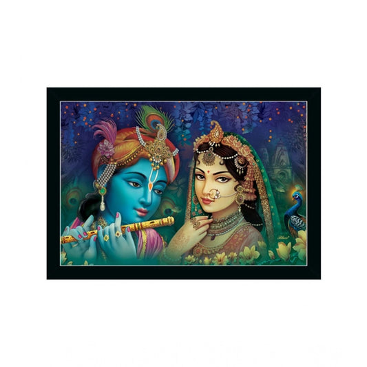 Generic Radha Krishna Painting with Synthetic Photo Frame (Multicolor)