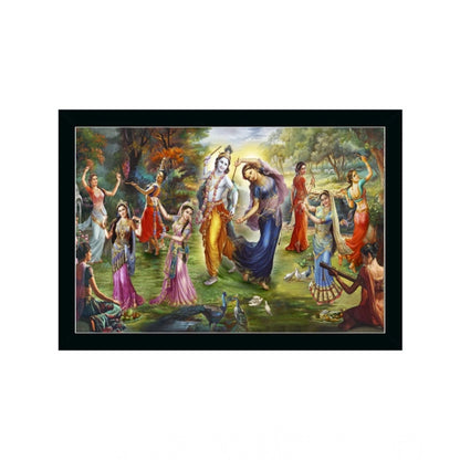 Generic Radha Krishna Painting with Synthetic Photo Frame (Multicolor)