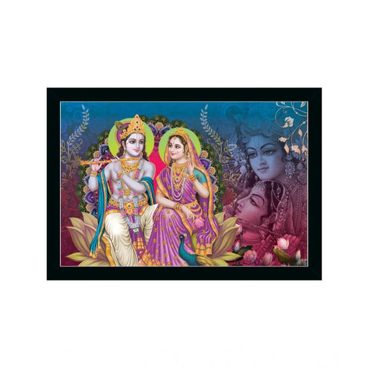 Generic Radha Krishna Painting with Synthetic Photo Frame (Multicolor)