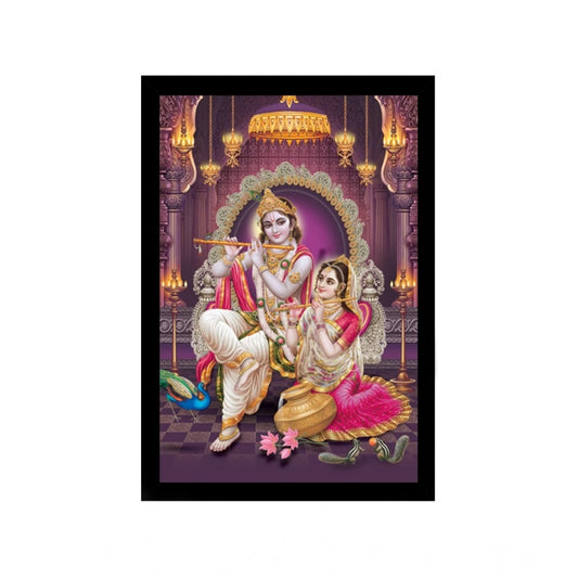 Generic Radha Krishna Painting with Synthetic Photo Frame (Multicolor)
