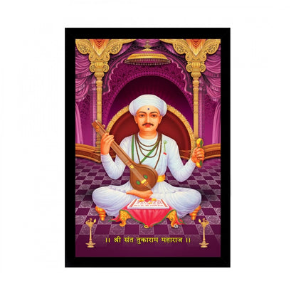 Generic Tukaram Painting with Synthetic Photo Frame (Multicolor)