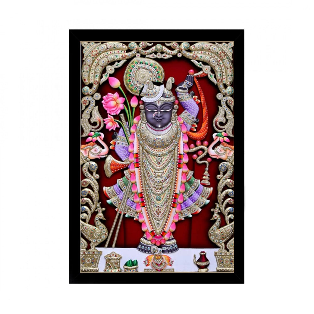 Generic Shrinathji Painting with Synthetic Photo Frame (Multicolor)