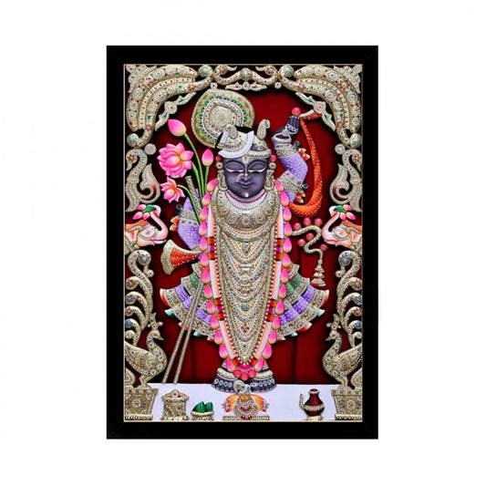 Generic Shrinathji Painting with Synthetic Photo Frame (Multicolor)