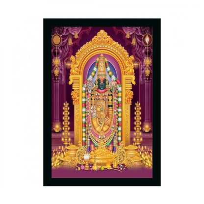 Generic Tirupati Balaji Painting with Synthetic Photo Frame (Multicolor)