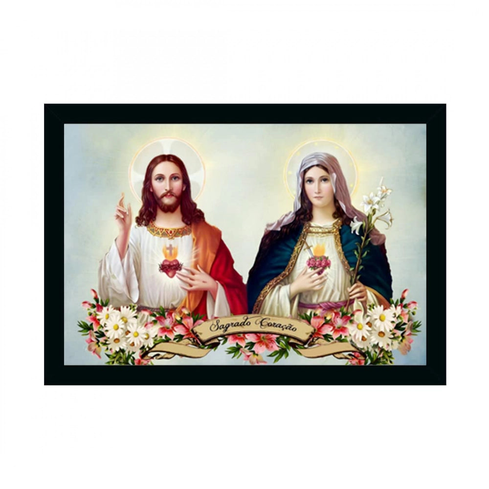 Generic Lord Jesus Christ Painting with Synthetic Photo Frame (Multicolor)