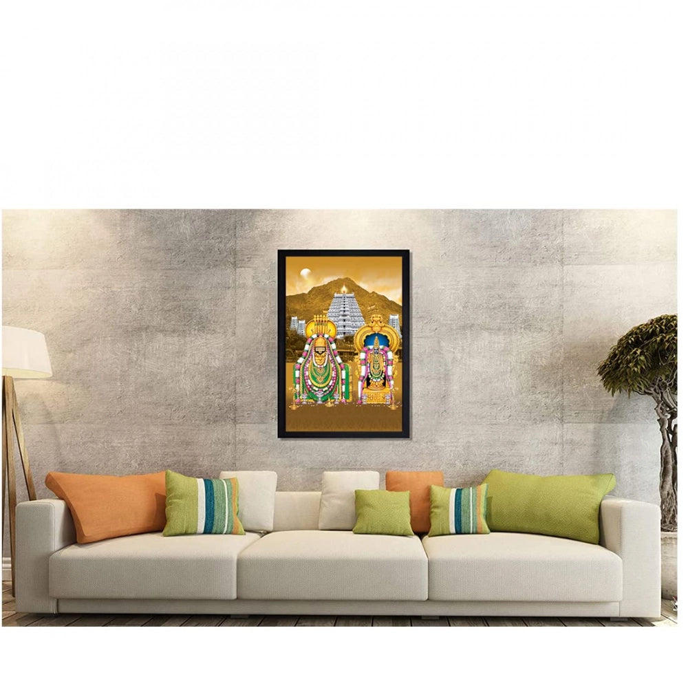 Generic Tirupati Balaji Painting with Synthetic Photo Frame (Multicolor)