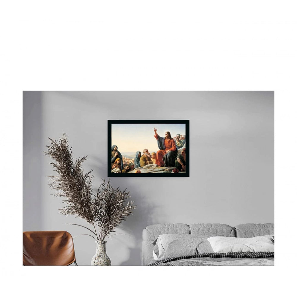 Generic Lord Jesus Painting with Synthetic Photo Frame (Multicolor)