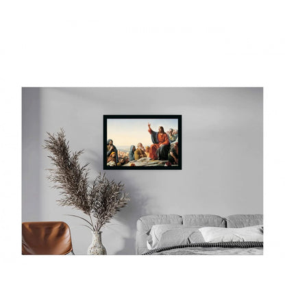 Generic Lord Jesus Painting with Synthetic Photo Frame (Multicolor)