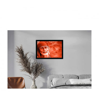Generic Saibaba Painting with Synthetic Photo Frame (Multicolor)