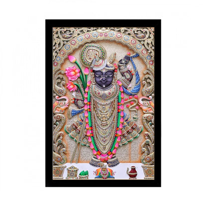 Generic Shrinathji Painting with Synthetic Photo Frame (Multicolor)