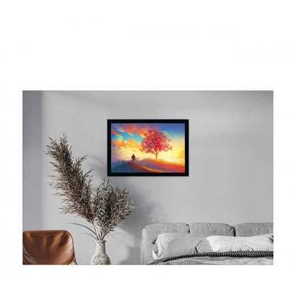 Generic ree Painting Painting with Synthetic Photo Frame (Multicolor)