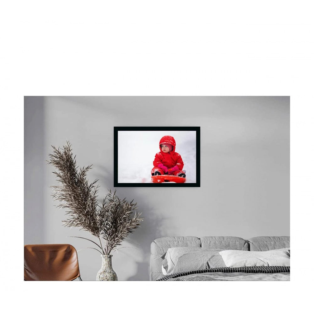 Generic Baby Photo Painting with Synthetic Photo Frame (Multicolor)