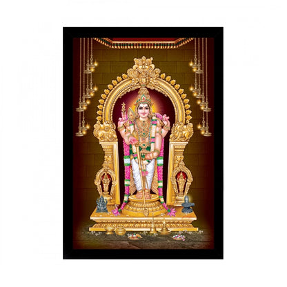 Generic Murugan Painting with Synthetic Photo Frame (Multicolor)