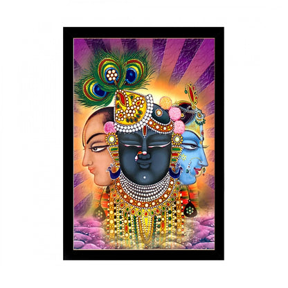 Generic Shrinathji Painting with Synthetic Photo Frame (Multicolor)