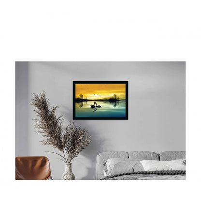 Generic wan Pair Painting with Synthetic Photo Frame (Multicolor)