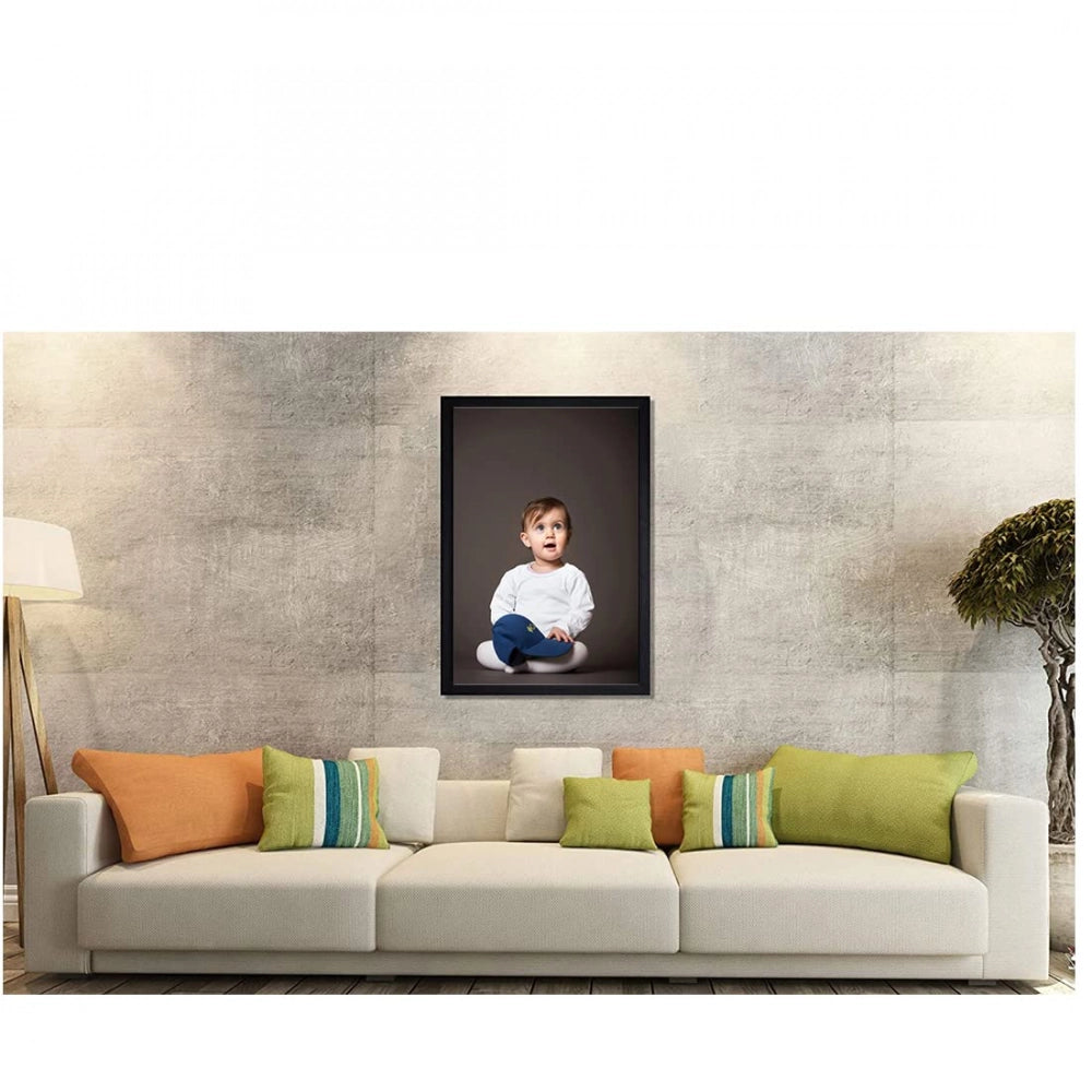 Generic Baby Photo Painting with Synthetic Photo Frame (Multicolor)