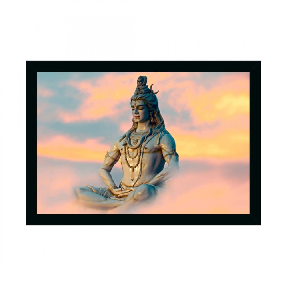 Generic Lord Shiva Painting with Synthetic Photo Frame (Multicolor)