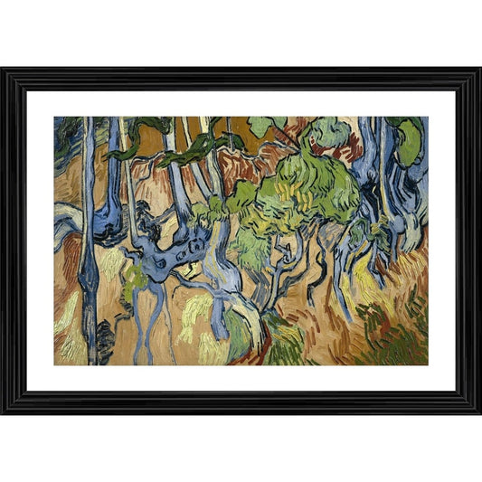 Generic Tree Roots 1890 Painting With Wood Photo Frame (Multicolor)