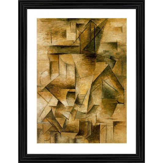 Generic Guitar Player 1910 Painting With Wood Photo Frame (Multicolor)