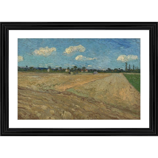 Generic Ploughed Fields The Furrows 1888 Painting With Wood Photo Frame (Multicolor)