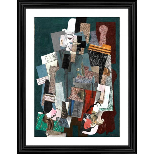 Generic Man with a Pipe 1915 Painting With Wood Photo Frame (Multicolor)