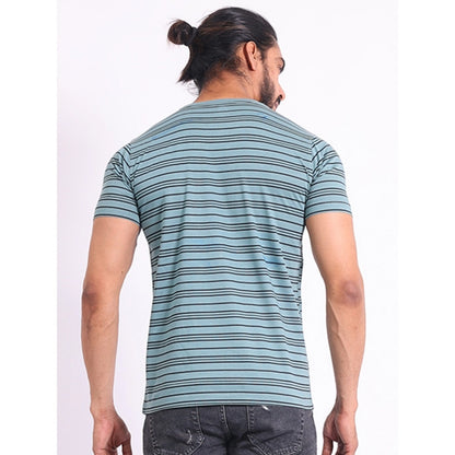 Generic Men's Casual Cotton Printed Round Neck Half Sleeve T-Shirt (Gery)