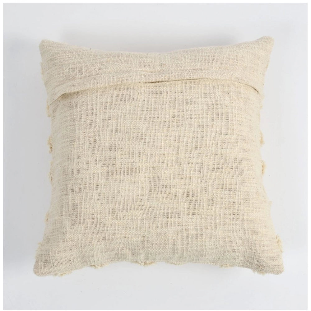 Generic Cotton Tufted Cushion Pillow Cover 16x16 Inch Pack of 2 (Off White)