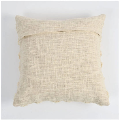Generic Cotton Tufted Cushion Pillow Cover 16x16 Inch Pack of 2 (Off White)