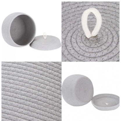Generic Cotton Bear Shaped Storage Matka Basket With Lid Pack of 1 (Grey)