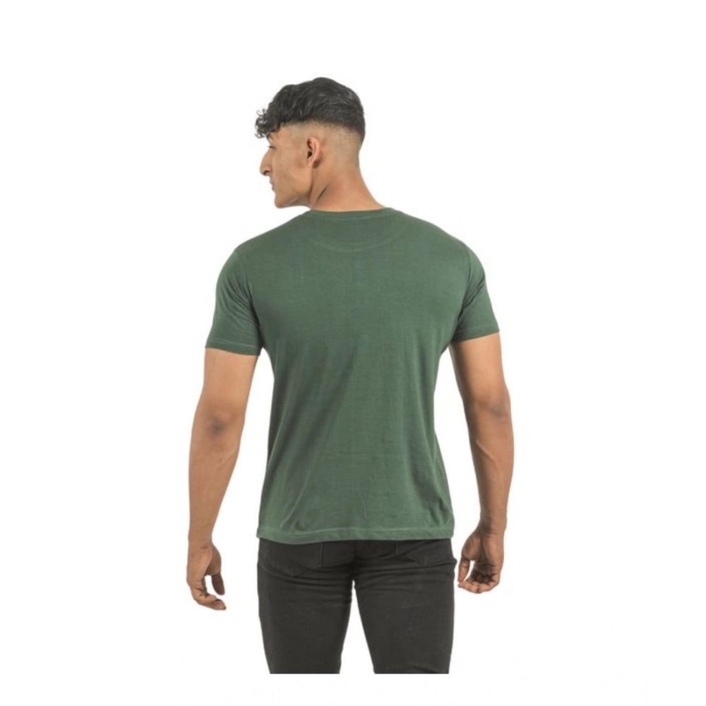 Generic Pack of 2 Men's Casual Cotton Printed Short Sleeve Tshirts (Multicolor)