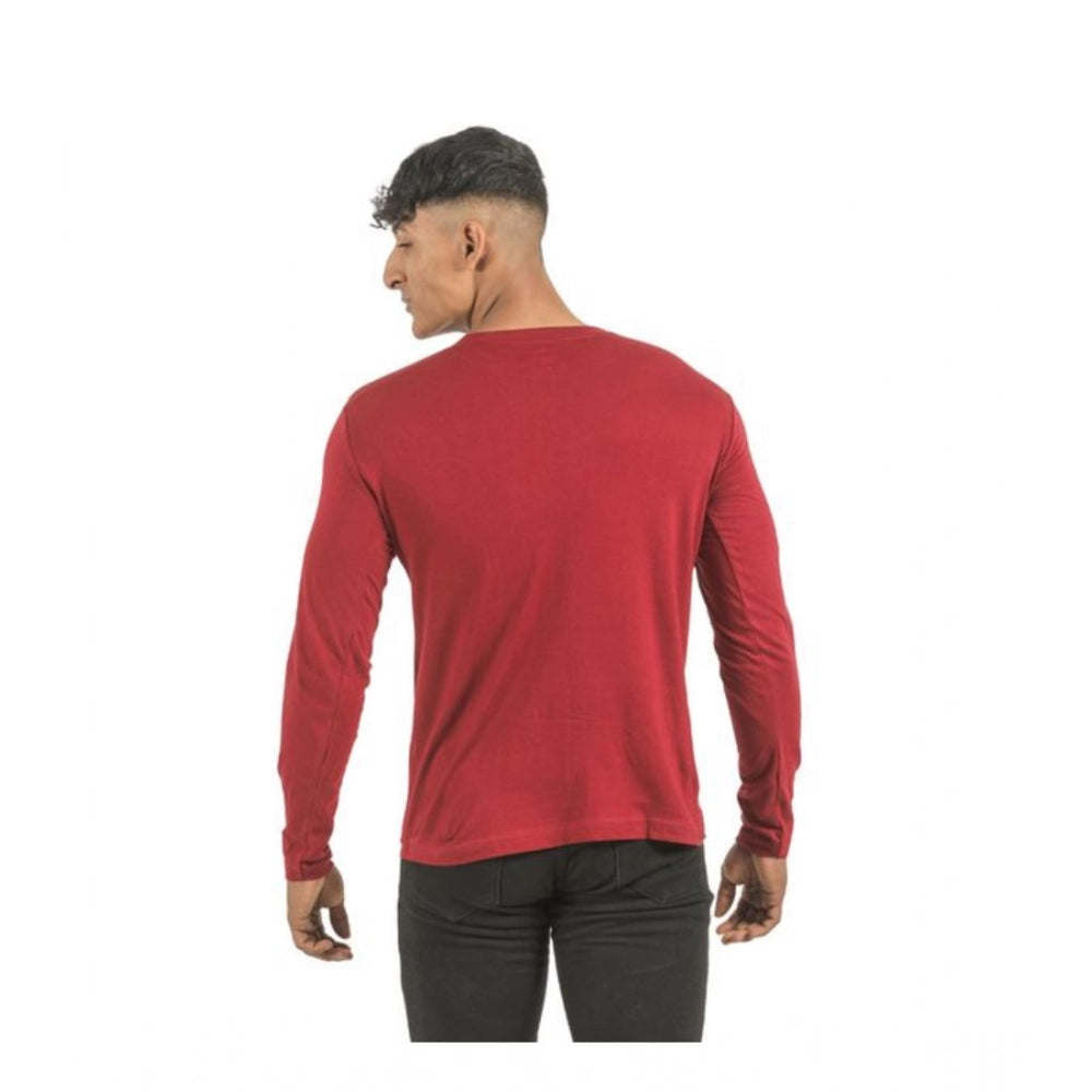Generic Pack of 2 Men's Casual Cotton Solid Full Sleeve Tshirts (Multicolor)